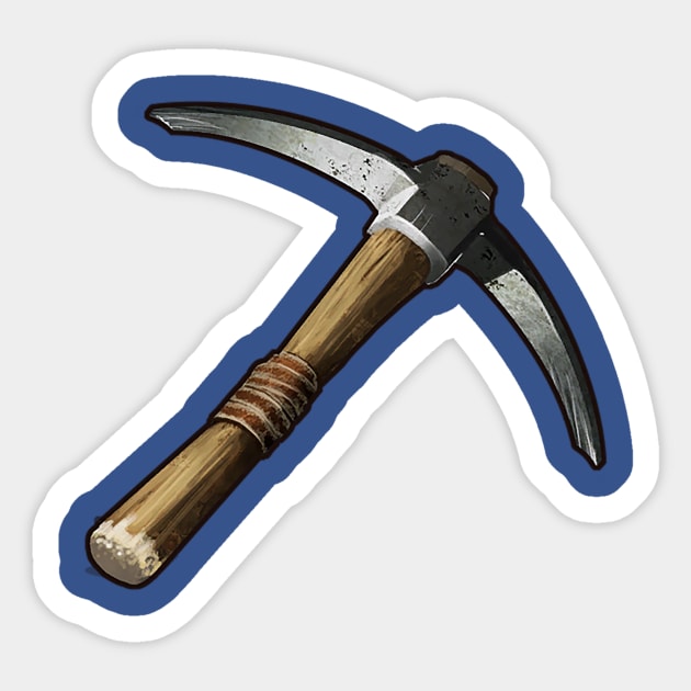 Pickaxe: for getting stone Sticker by rustafarian